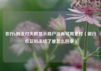 农行k码支付失败显示商户没有可用支付（银行收款码冻结了是怎么回事）