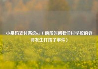 小呆码支付系统6.5（前段时间我们村学校的老师发生打孩子事件）