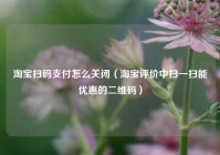 淘宝扫码支付怎么关闭（淘宝评价中扫一扫能优惠的二维码）