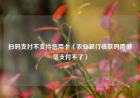 扫码支付不支持信用卡（农业银行收款码用微信支付不了）