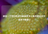 微信一个月扫码支付限额多少（每天微信支付有多少限额）