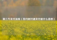 第三方支付流程（签约财付通支付是什么意思）