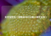 支付宝好友（网商贷可以让他人帮忙还吗）