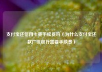 支付宝还信用卡要手续费吗（为什么支付宝还款广发银行需要手续费）