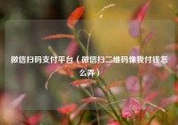 微信扫码支付平台（微信扫二维码像我付钱怎么弄）