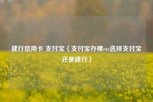 建行信用卡 支付宝（支付宝办理etc选择支付宝还是建行）