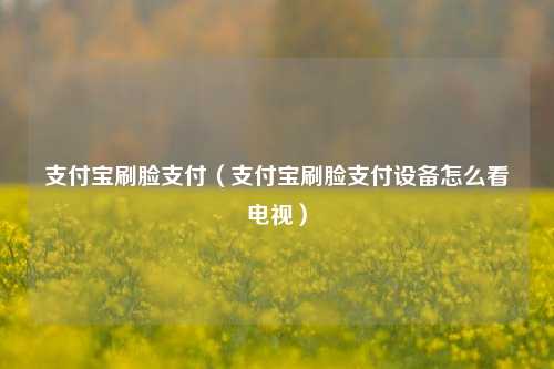 支付宝刷脸支付（支付宝刷脸支付设备怎么看电视）