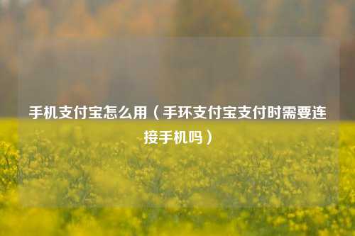 手机支付宝怎么用（手环支付宝支付时需要连接手机吗）