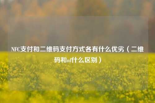 NFC支付和二维码支付方式各有什么优劣（二维码和nf什么区别）