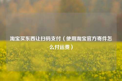 淘宝买东西让扫码支付（使用淘宝官方寄件怎么付运费）